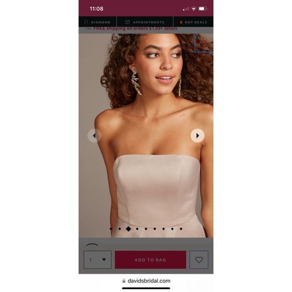 NWT Crepe-back Satin Strapless Bridesmaid Dress Size 2 - Picture 3 of 4